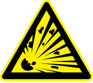 Explosion hazard warning sign