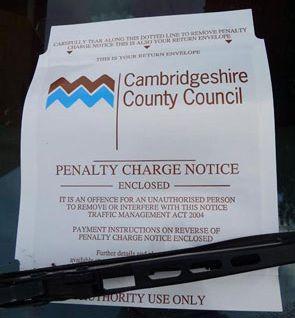 Cambridgeshire County Council issued Penalty Charge Notice