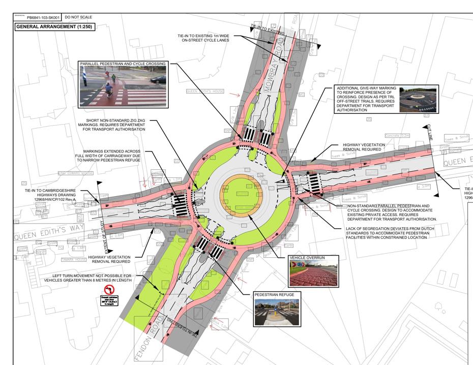 Drawing of the proposed changes to the roundabout