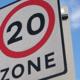 20 mph zone sign